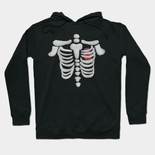 Skeleton ribs with heart Hoodie